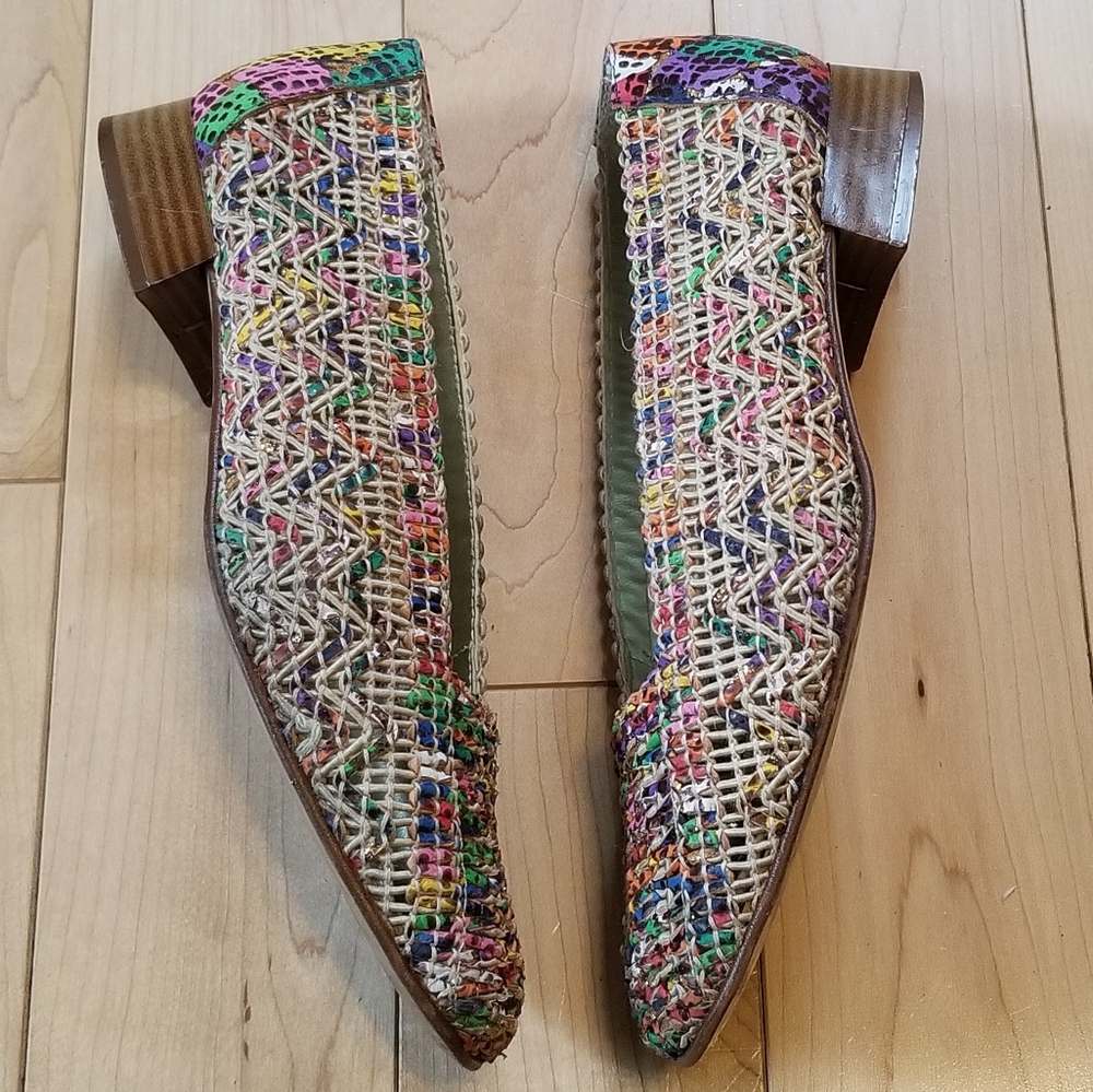 Margaret Jerrold vintage colorful woven shoes - Picture 4 of 6